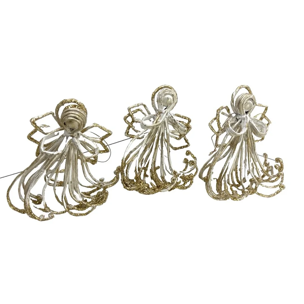Unique‎ Set of 3 Vtg Wire Angel Ornaments 5.75